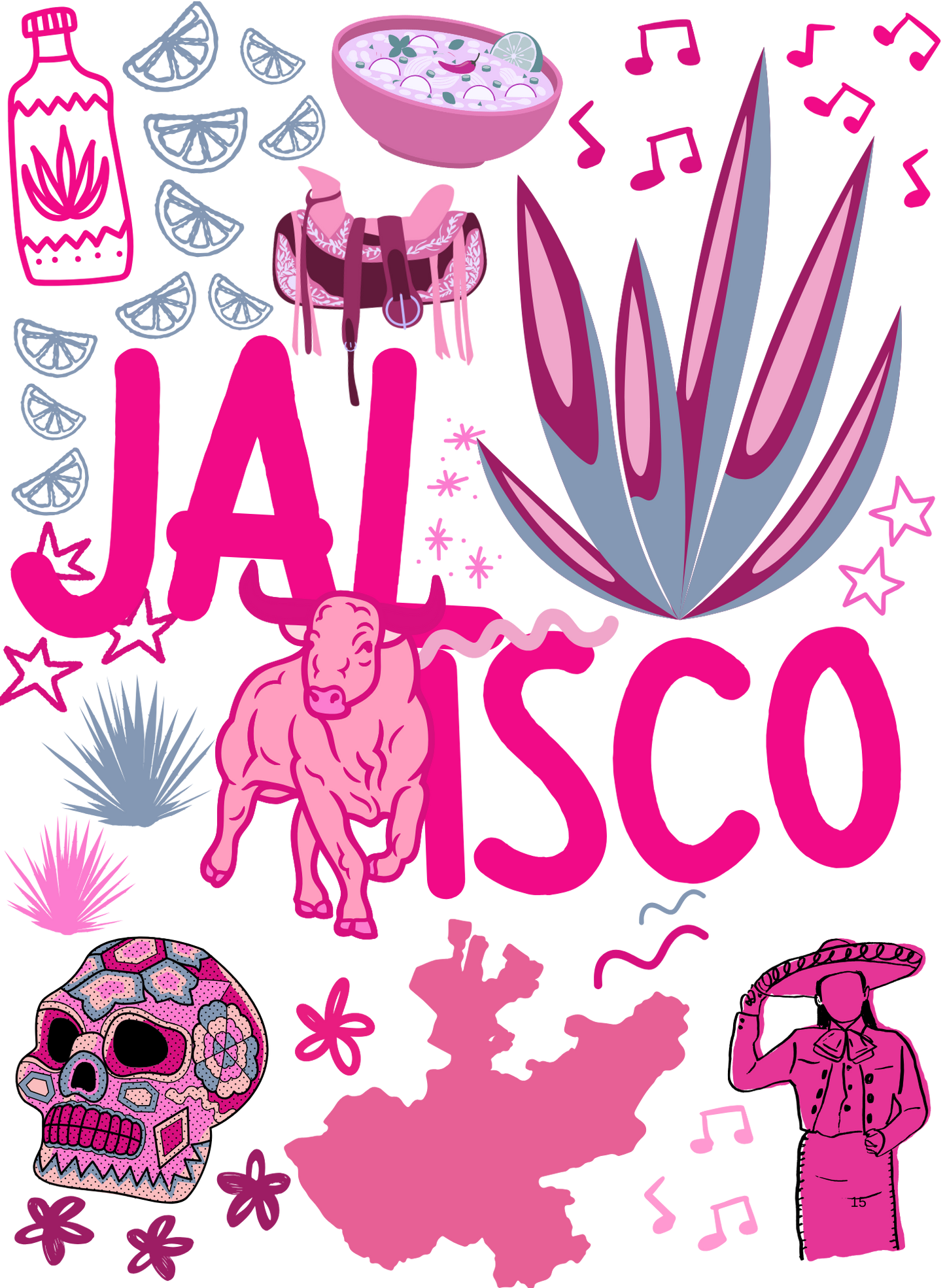 PINK ESTADOS COLLECTION CREW-NECK