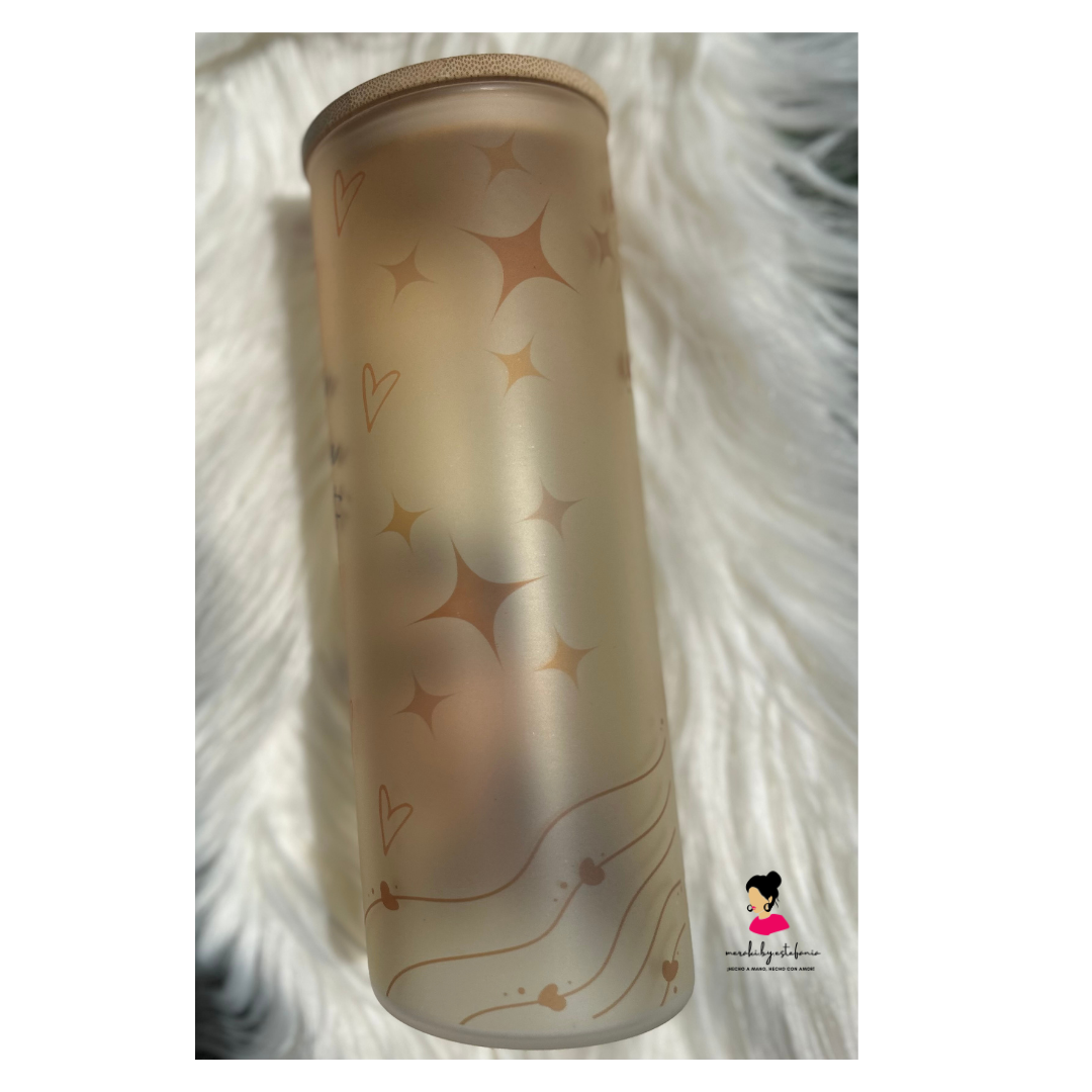 Bad Bunny Beige 25 oz Glass Tumbler